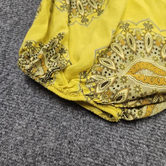 Bohemian Hippie Harem Pants 24" Elastic Waist Yellow Paisley Made in Italy Flowy - Picture 2 of 7